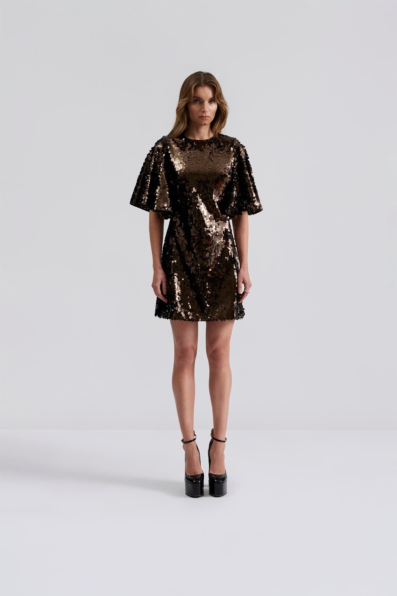 yvette sequin dress Yvette Sequin Feather Trim Mini Dress