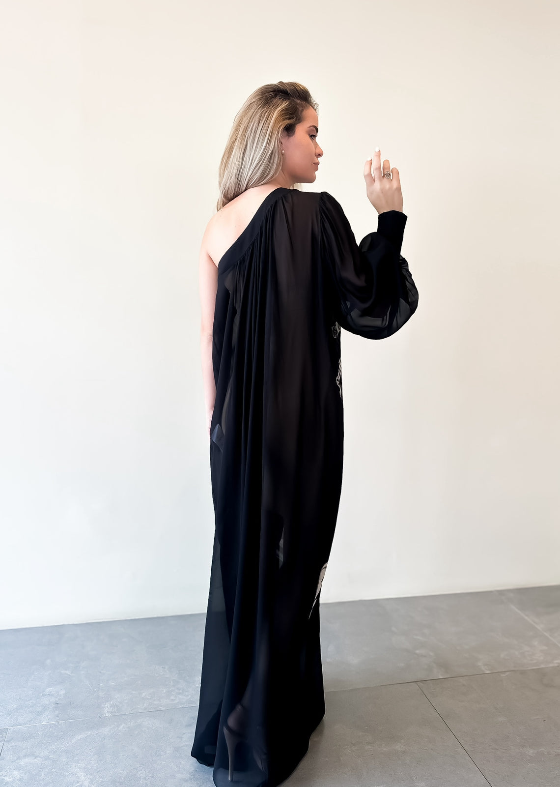 ONE SHOULDER DRESS BLACK